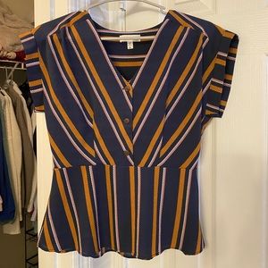Navy blue striped blouse